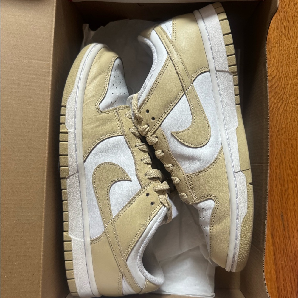 Nike Dunk Low Retro in White and Gold. Unisex W 9/ M 7.5